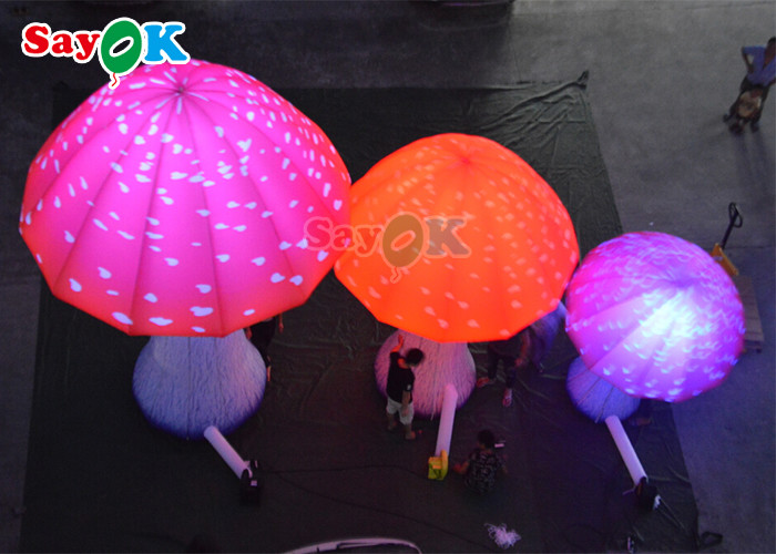 Red Giant Inflatable Mushroom Model For Wonderland Party Event Decoration