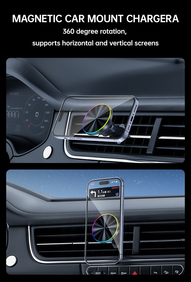 Ultra Thin Metal Magsafe Car Mount With Customizable Lens Material