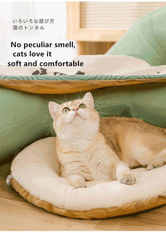 Multifunctional Foldable Cat Tunnel Cat Passage Rolling Floor Chinchilla Nest Cat Spring And Summer Cat Bed