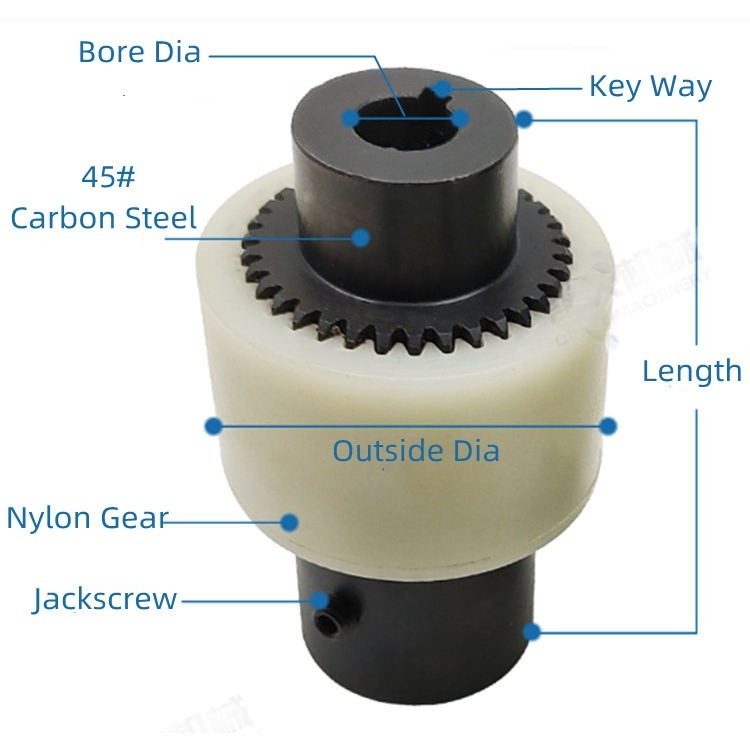 Forged Steel Precision Flexible Gear Coupling Curved Tooth Low Maintenance