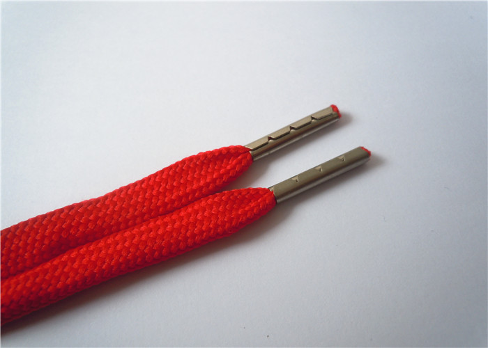 Polyster Thin Flat Shoe Laces Plastic Tip Washable With No Slip