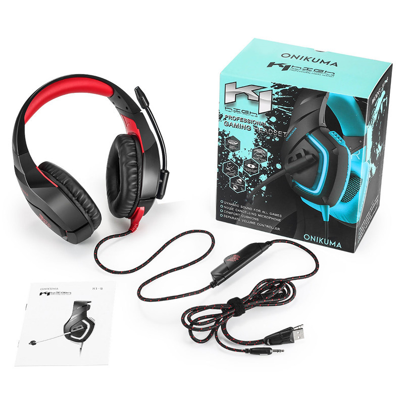 Over Ear 3.5mm Onikuma K1b USB Gaming Headset