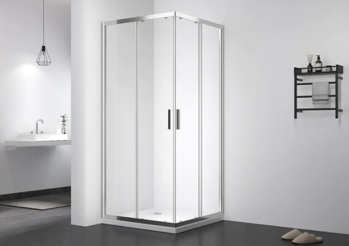 Frameless Sliding Glass Shower Enclosure For Bathroom Coner
