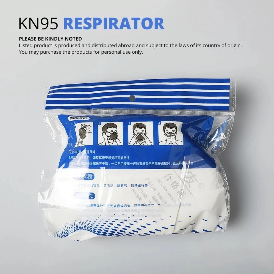 Breathable KN95 Face Mask 95% Filtration Disposable Medical Mask Dustproof