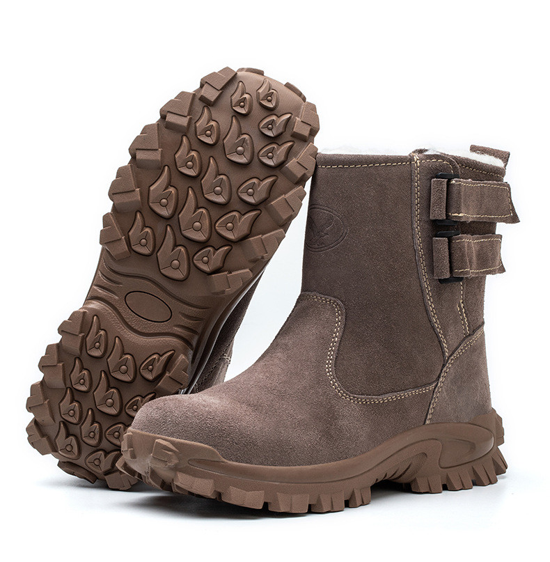 Steel Toe Unisex Security Work Boots Suede Welder's Boots With Beef Tendon Sole
