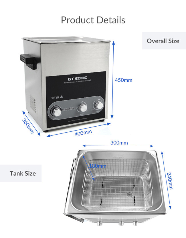 Two Frequencies Optional Ultrasonic Nozzle Cleaner 300W Auto Parts Ultrasonic Cleaner