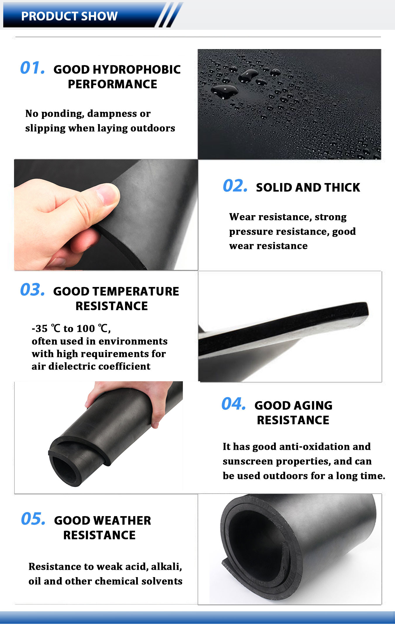 Excellent Oil Resistance And Customization Rubber Polyethylene Sheet For Model Number