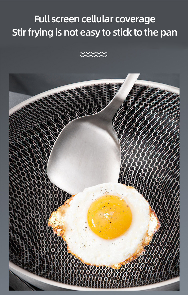 High Capacity Stovetop Frying Pan Kitchen Non Stick Stainless Steel