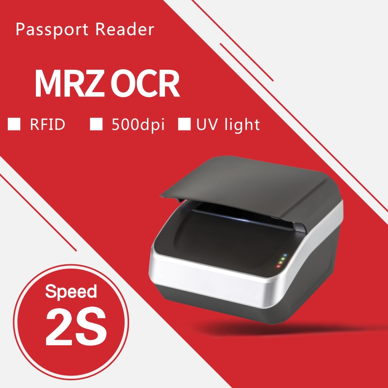 CMOS Scan Element Type Full Page Compact OCR MRZ Passport and Card Reader for Airport Check