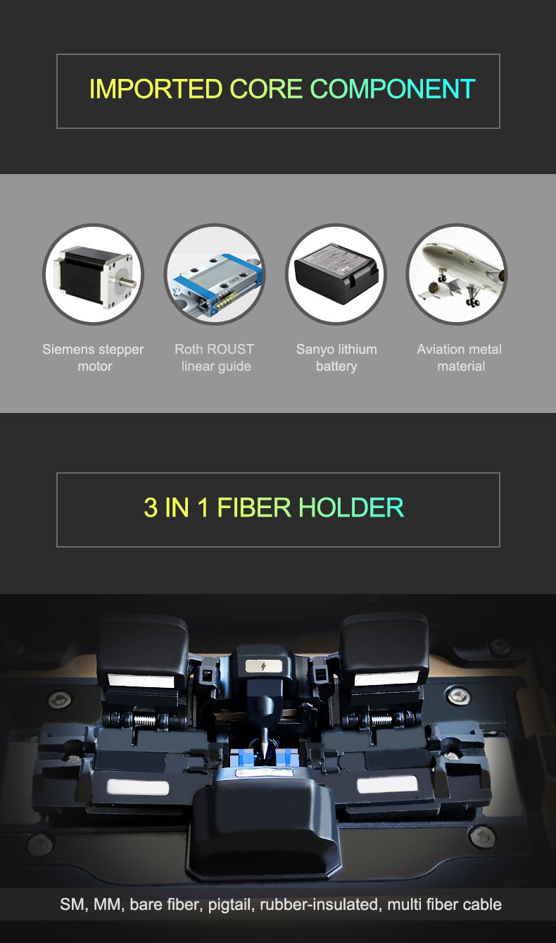 7800mAh Fusion Splicing Machine , Automatic Fiber Optic Fusion Splicer