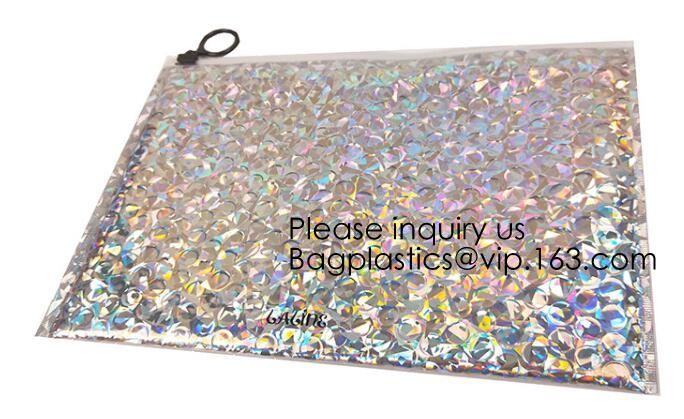 Colored PVC Film Bubble Bag/Special PVC k Bubble Bag/New Material Bubble Mailer With Zipper, bagease, bagplastics