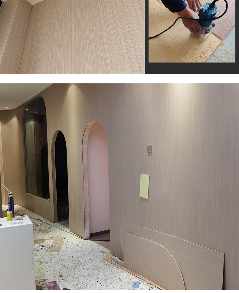 Economic Interior Decoration Wall Panel Bamboo Charcoal Wood Veneer Board OEM