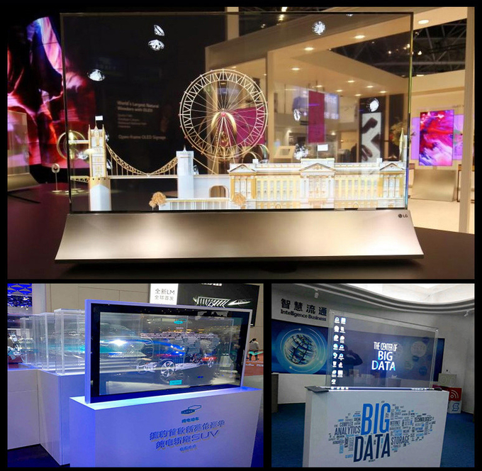49Inches Transparent OLED Signage Display No Touchscreen 200 Watts Power Consumption