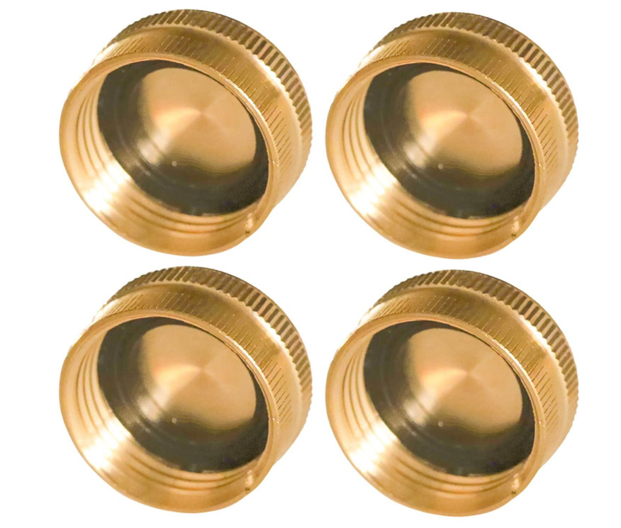 CNC Brass Garden Hose End Caps , 3/4" Water Hose End Caps With Washers