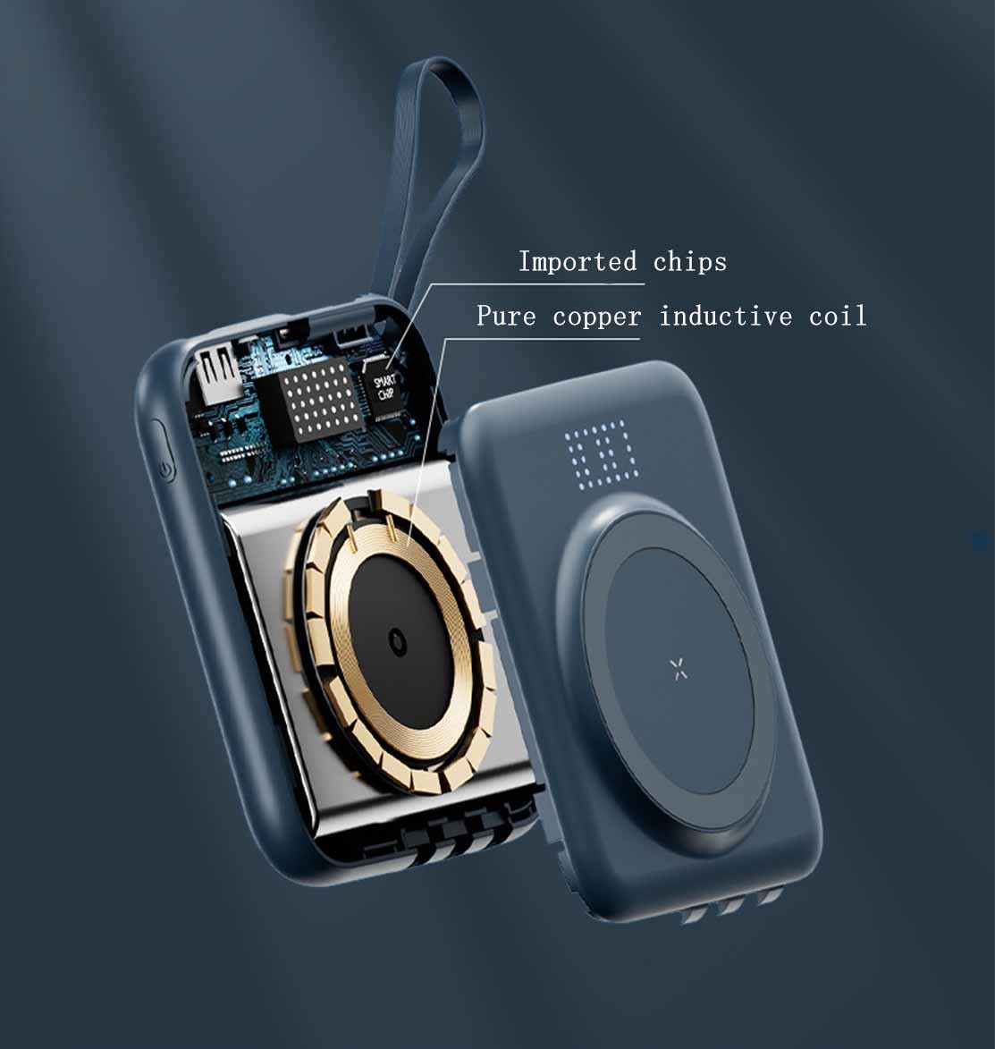 Compact Wireless Mobile Power Bank 15000mAh 20000mAh OEM With LED Display