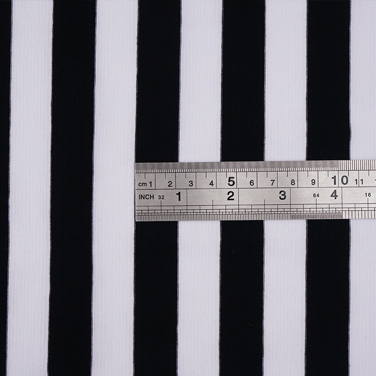Comfortable And Breathable And Bouncy Striped Material Fabric For T-Shirt