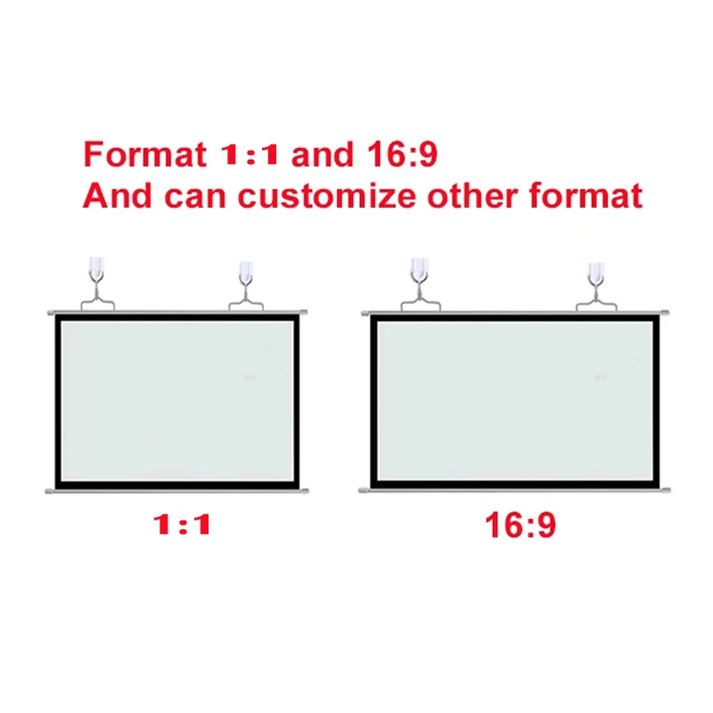 Portable Folding Splicing Wall Hanging Projection Screen 60-120 Inch Outdoor Camping