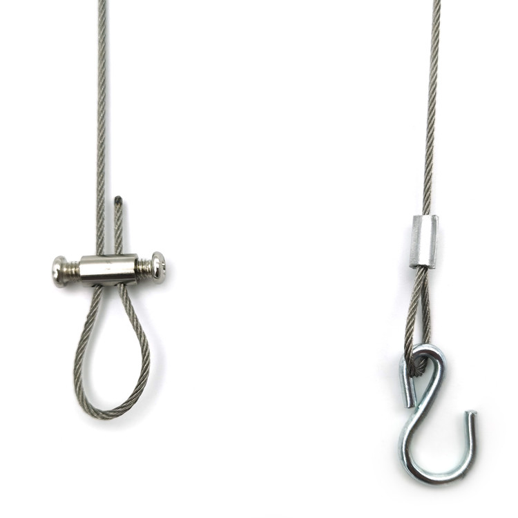 Stainless Steel Braided Wire Rope Loop And Terminal Galvanized Wire Rope With Snap Hook