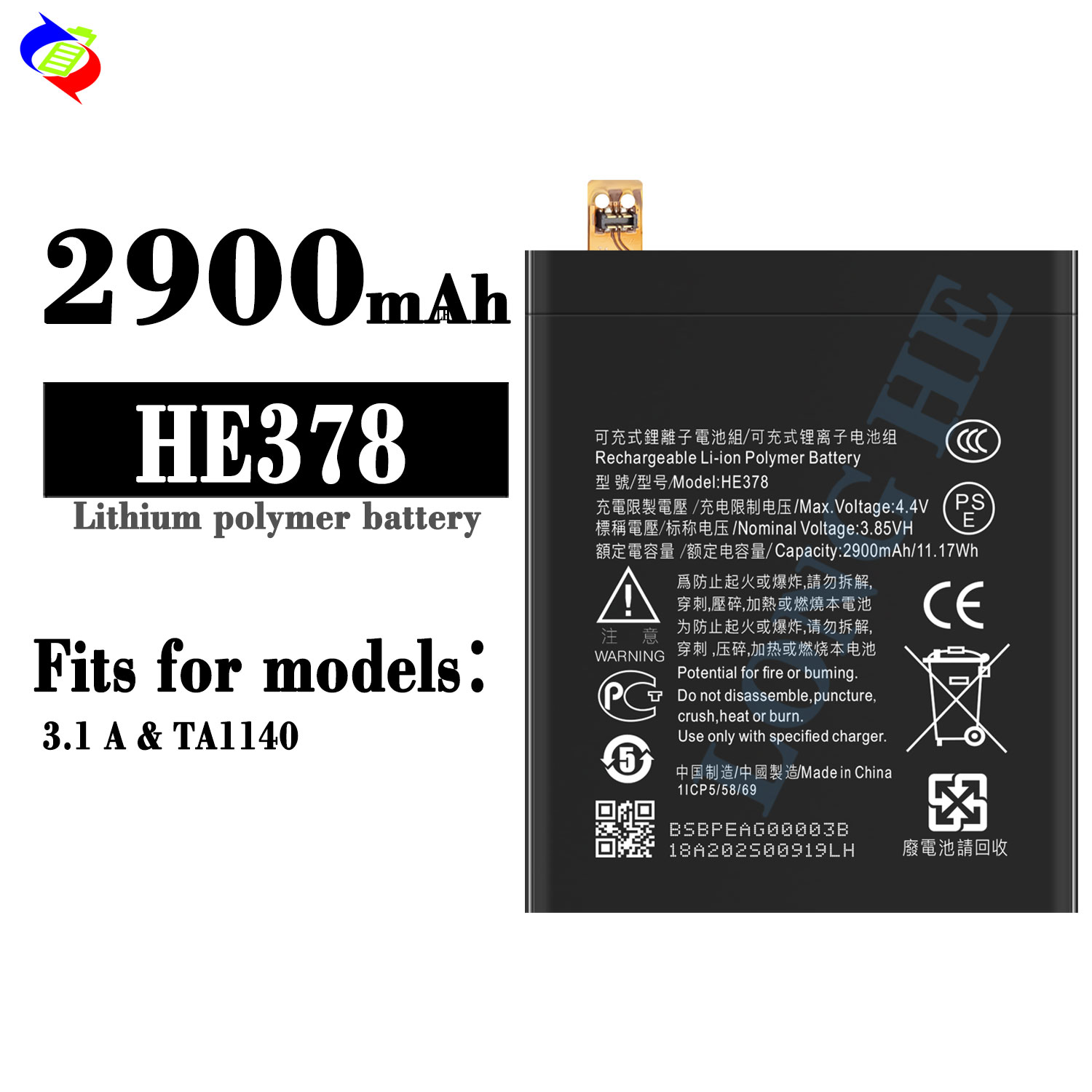 Black RECHARGABLE Battery The Essential Accessory for Your Nokia 3.1 A TA1140