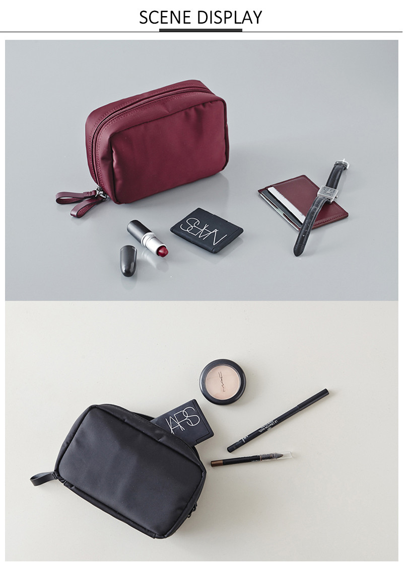 Water Resistant Polyester Depth 6cm Makeup Bag Organizer