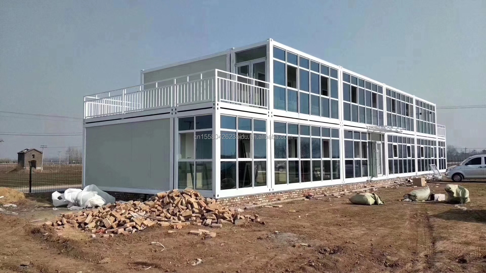 Affordable 20ft Knock Down Sandwich Panel Portable Prefab Hotel Container Modular House with Aluminum Alloy Windows