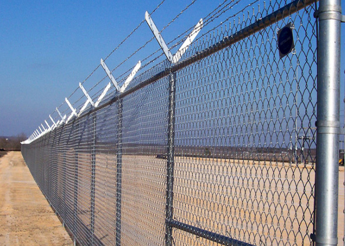 Diamond Wire Mesh Portable 1.0mm Chain Link Galvanized Fence 0.5m Height