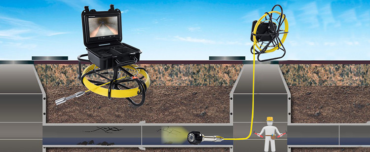 20M Cable Endoscope 9 Inch Sewer Pipe Inspection Camera System TFT LCD Display