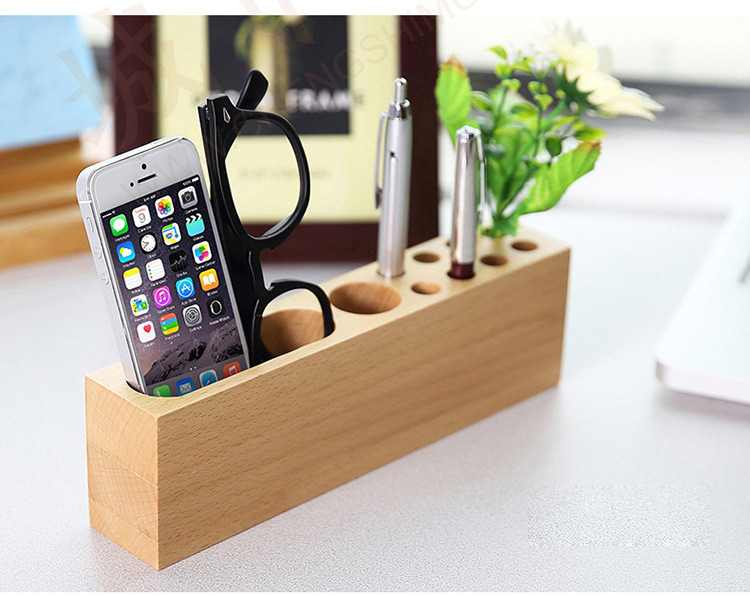 Carbonized bamboo phone stand with a Pen holder for iphoneX 6splus for samsung S6 EDGE