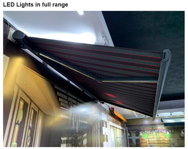 retractable awning fold arm full cassette awning LED aluminum frame awning