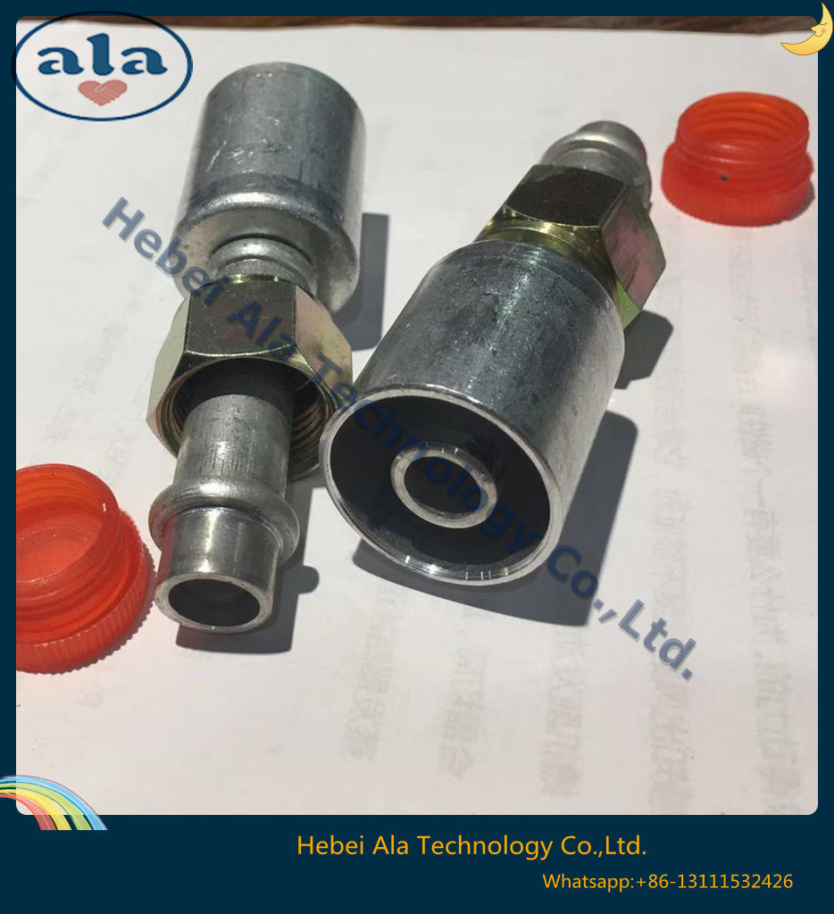 Female O-Ring fittings Aluminium joint with iron cap Connectors auto air conditioning hose ends ACO-ring female fittings