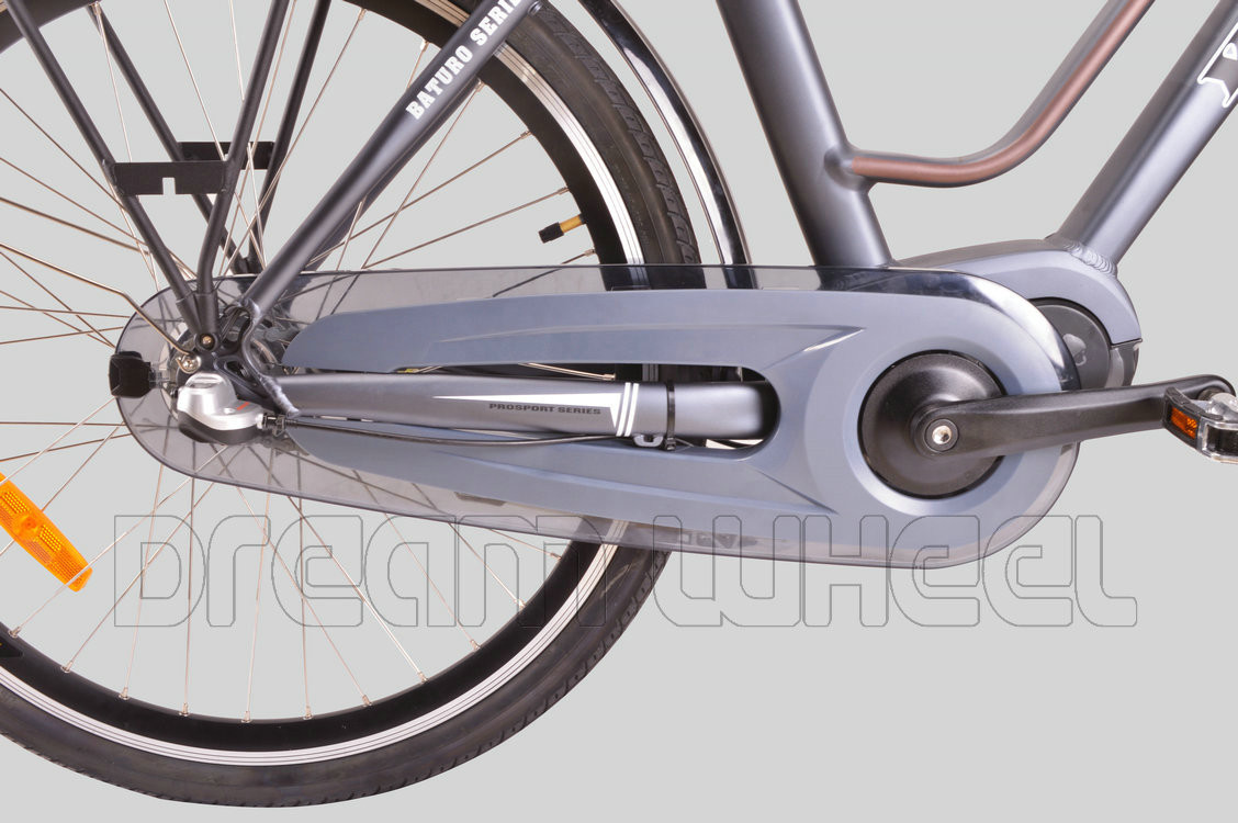 28km/H Electric Urban Bikes 36V 350W Middle Gear Motor Aluminum Frame