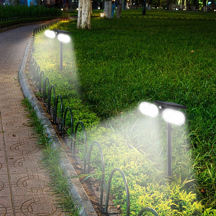 Double Heads IP65 LED Holiday Lights Foldable Motion Sensor Solar
