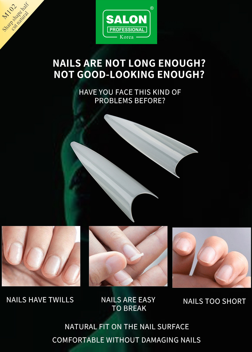 Salon Professional Nails Clear Color Full Cover False Nails For Nail Extension 500pcs/Box