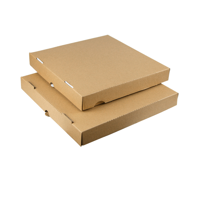 Customized Plain brown kraft Corrugated Pizza Box Packaging