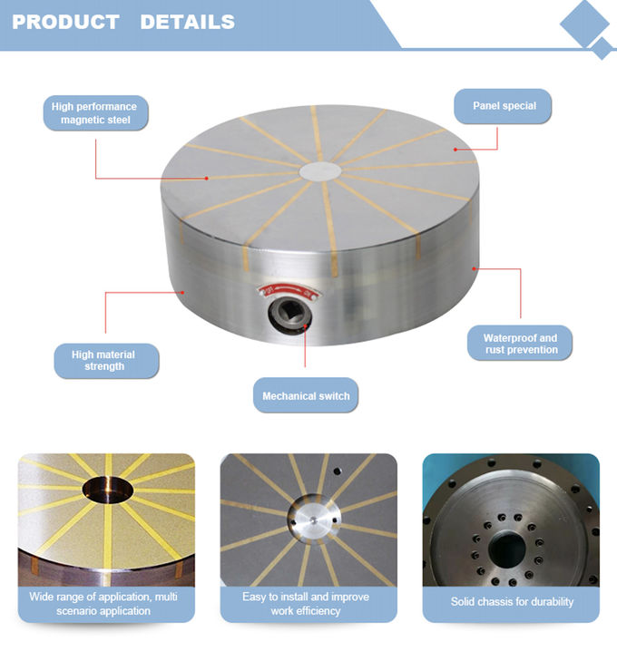 350mm Radial Circular Magnetic Lathe Chuck Waterproof