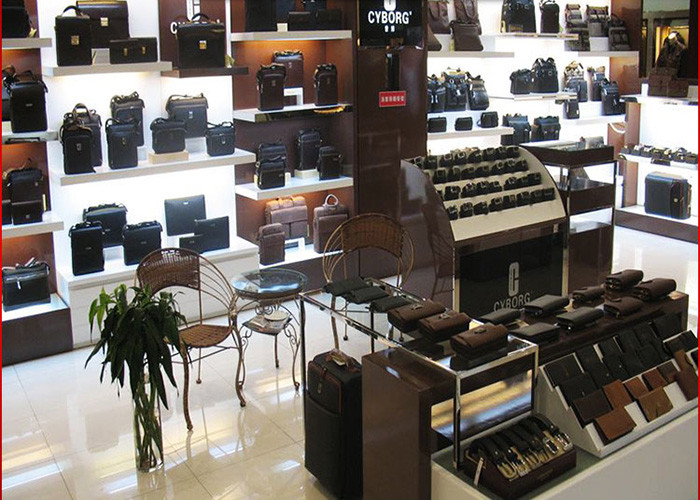 Boutiques Bag Shoe Store Display Shelves Luxury Wooden Customized Size