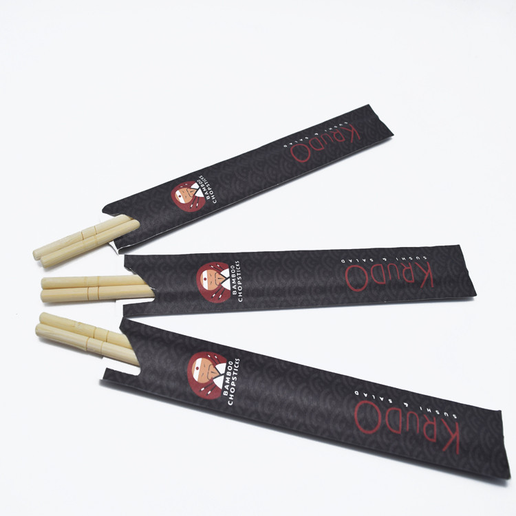 2024 Natural Color Long Bamboo Round Chopsticks for Restaurant Fast Food Paper Wrapped