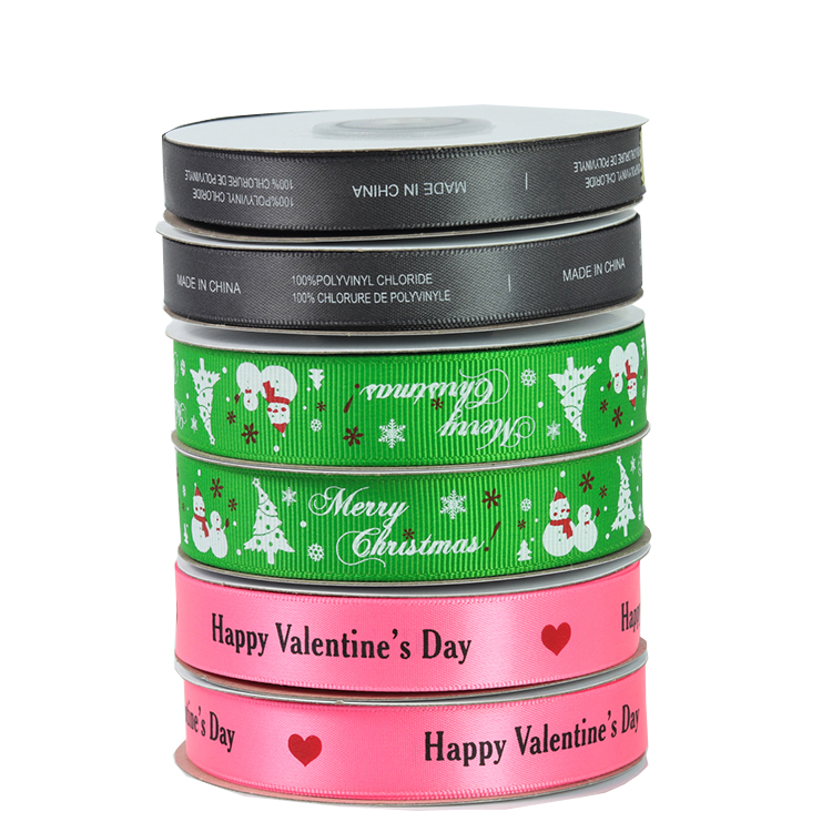 Custom Thermal Transfer Print Polyester Personalised Grosgrain Ribbon 3"