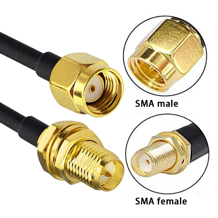 Custom RG 174 SMA Male to SMA Female Assembly Jumper RF Adapter Connectors Coaxial Cables