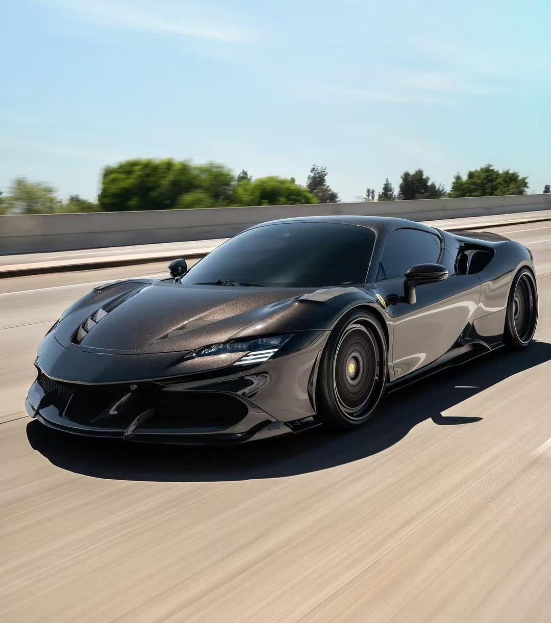 SF90 Ferrari Carbon Fiber Body Kit 1016 Style Front Lip Air Intake Black Spoiler Fender