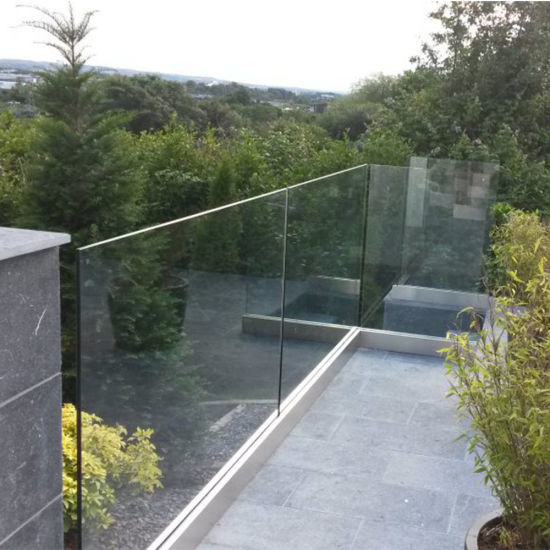 Frameless Front Porch Building Tempered Glass Modern Balcony Railing Designs