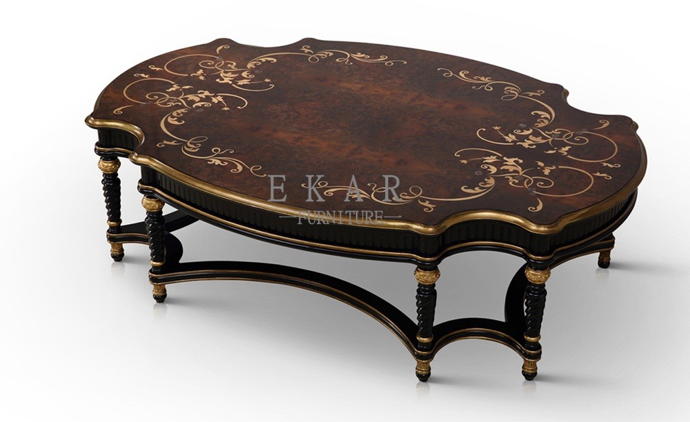 Living Room European Style Classic Wooden Coffee Table