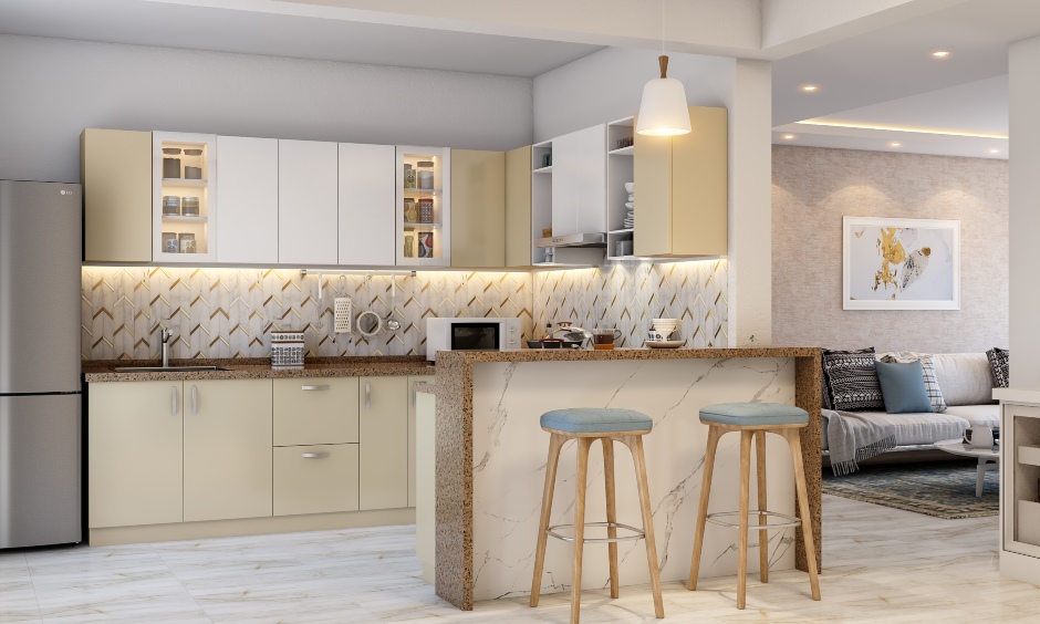Contemporary Indian Kitchen Cabinets with Modern and Contemporary Design Drawer Base