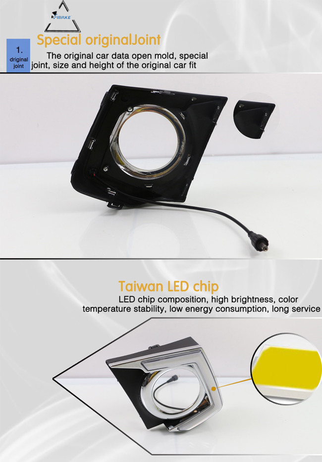 Daytime Running Lights For Mitsubishi Triton L200 2015 2018 With Yellow Signal Light