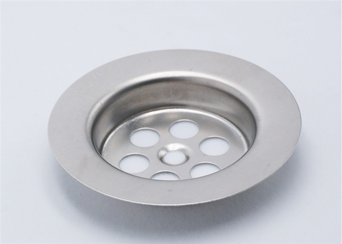 Stainless Steel Sink Strainer , Silver Round Kitchen Sink Drain Stopper