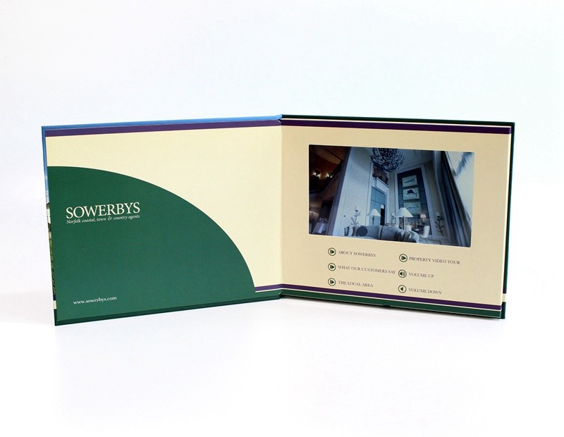 600mA 4.3 Inch Soft Card LCD Video Brochure A5 Video Greeting Card For Advertising