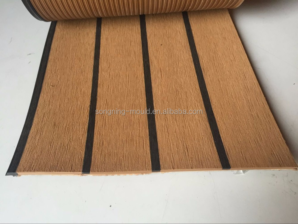 Outdoor Synthetic Teak Wood Floor for Boat Resistant to Sea Water Corrosion and Wear