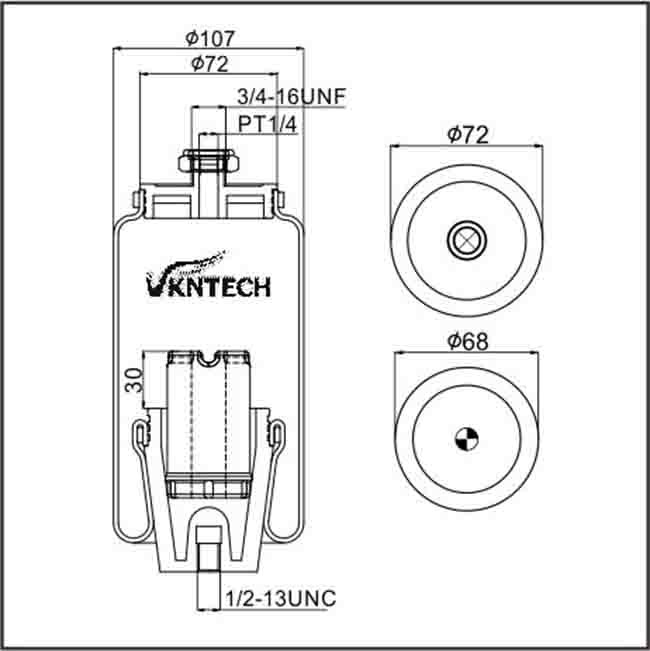 W02-358-7012 Air Bag Suspension For American Truck Air Spring 1S4-008 1102-0040 REPLACED BY VKNTECH 1S7012