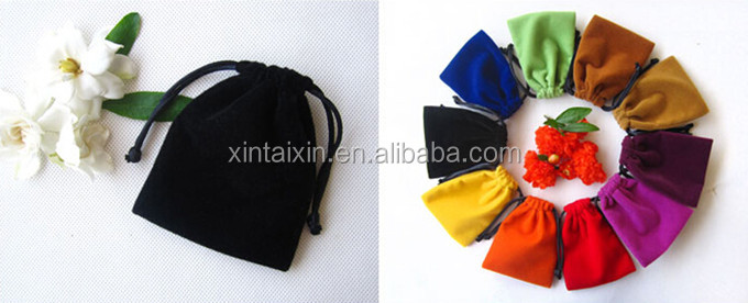 Velvet String Bag Jewelry Drawstring Pouches Wedding Party Gift Bags Mix Colors
