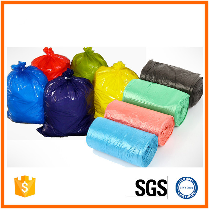 Extra Strong HDPE Recyclable Garbage Bags Custom Printed Black Color